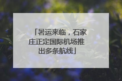 暑运来临，石家庄正定国际机场推出多条航线