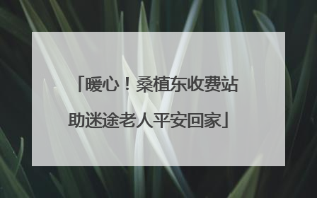 暖心！桑植东收费站助迷途老人平安回家