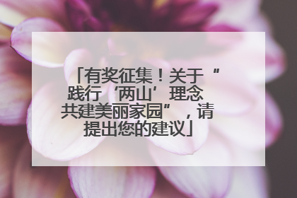 有奖征集！关于“践行‘两山’理念 共建美丽家园”，请提出您的建议