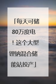 每天可储80万度电！这个大型锂钠混合储能站投产