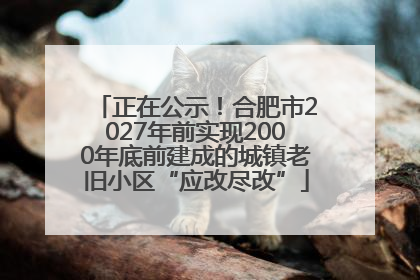 正在公示！合肥市2027年前实现2000年底前建成的城镇老旧小区“应改尽改”