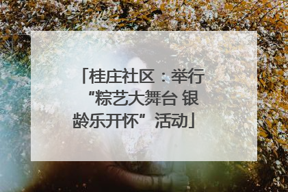桂庄社区：举行“粽艺大舞台 银龄乐开怀”活动