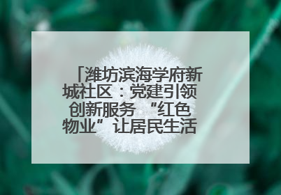 潍坊滨海学府新城社区：党建引领创新服务 “红色物业”让居民生活“幸福满格”