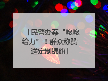 民警办案“嘎嘎给力”！群众称赞送定制锦旗