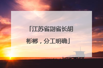 江苏省副省长胡彬郴，分工明确