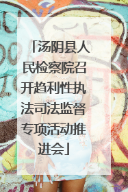 汤阴县人民检察院召开趋利性执法司法监督专项活动推进会