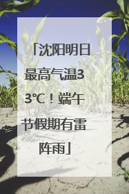 沈阳明日最高气温33℃！端午节假期有雷阵雨
