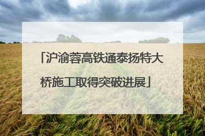 沪渝蓉高铁通泰扬特大桥施工取得突破进展