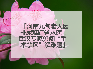 河南九旬老人因排尿难跨省求医，武汉专家勇闯“手术禁区”解难题