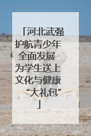 河北武强护航青少年全面发展 为学生送上文化与健康“大礼包”