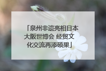 泉州非遗亮相日本大阪世博会 经贸文化交流再添硕果