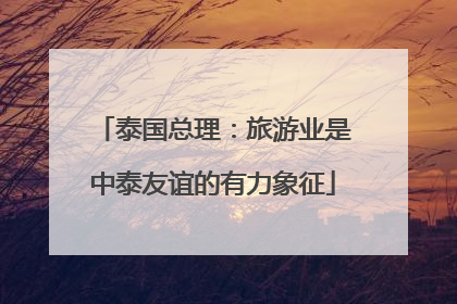 泰国总理：旅游业是中泰友谊的有力象征