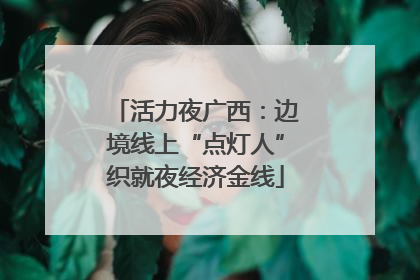 活力夜广西：边境线上“点灯人”织就夜经济金线