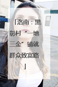 洛南：黑彰村“一地三金”铺就群众致富路