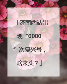 济南西站出现“0000”次复兴号，啥来头？