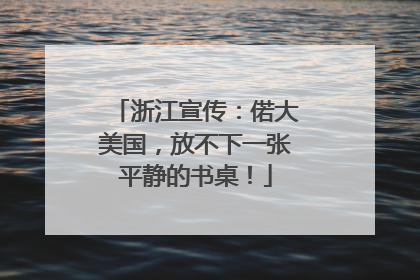 浙江宣传：偌大美国，放不下一张平静的书桌！
