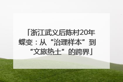 浙江武义后陈村20年蝶变：从“治理样本”到“文旅热土”的跨界