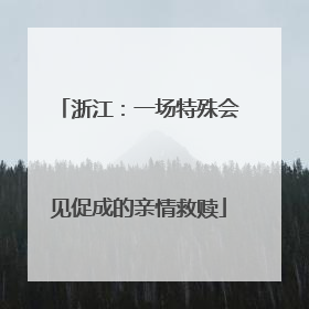 浙江：一场特殊会见促成的亲情救赎