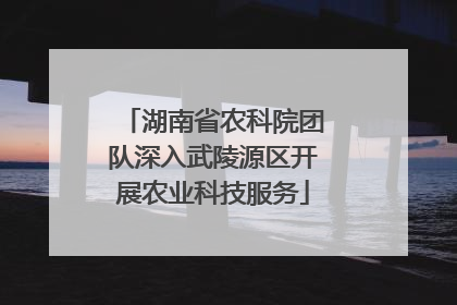 湖南省农科院团队深入武陵源区开展农业科技服务