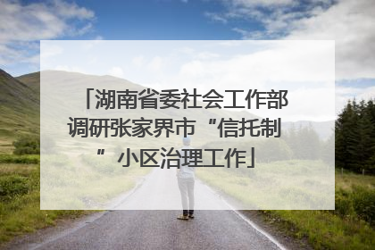 湖南省委社会工作部调研张家界市“信托制”小区治理工作
