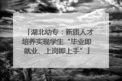 湖北幼专：新质人才培养实现学生“毕业即就业、上岗即上手”