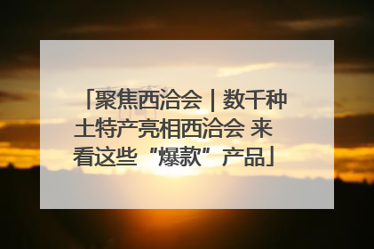 聚焦西洽会｜数千种土特产亮相西洽会 来看这些“爆款”产品