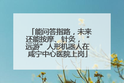 能问答指路，未来还能按摩、针灸，“远游”人形机器人在咸宁中心医院上岗