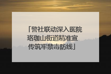 警社联动深入医院 珞珈山街道精准宣传筑牢禁毒防线