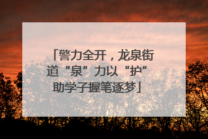 警力全开，龙泉街道“泉”力以“护”助学子握笔逐梦