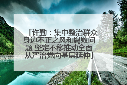 许勤：集中整治群众身边不正之风和腐败问题 坚定不移推动全面从严治党向基层延伸