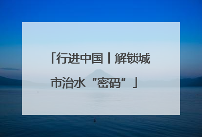 行进中国丨解锁城市治水“密码”
