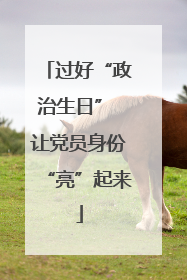 过好“政治生日” 让党员身份“亮”起来