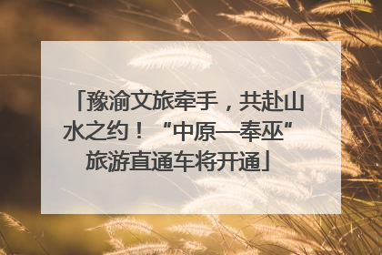 豫渝文旅牵手，共赴山水之约！“中原—奉巫”旅游直通车将开通
