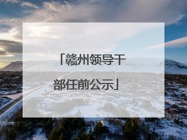赣州领导干部任前公示