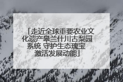 走近全球重要农业文化遗产皋兰什川古梨园系统 守护生态瑰宝 激活发展动能