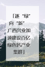 逐“绿”向“新” 广西兴业加速建设百亿绿色钙产业集群