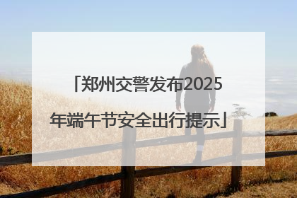 郑州交警发布2025年端午节安全出行提示