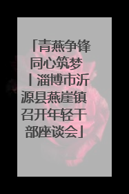 青燕争锋 同心筑梦丨淄博市沂源县燕崖镇召开年轻干部座谈会