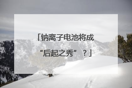 钠离子电池将成“后起之秀”？