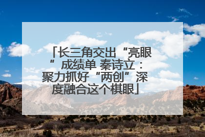 长三角交出“亮眼”成绩单 秦诗立：聚力抓好“两创”深度融合这个棋眼