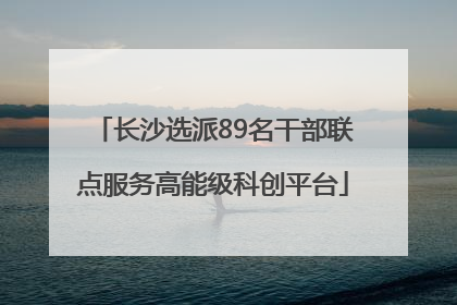 长沙选派89名干部联点服务高能级科创平台