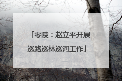 零陵：赵立平开展巡路巡林巡河工作
