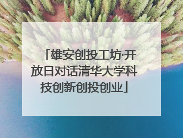 雄安创投工坊·开放日对话清华大学科技创新创投创业