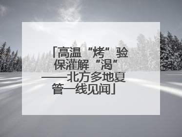 高温“烤”验 保灌解“渴”——北方多地夏管一线见闻