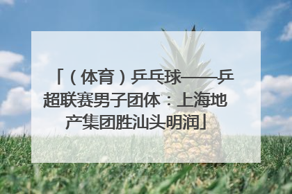 （体育）乒乓球——乒超联赛男子团体：上海地产集团胜汕头明润