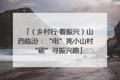 （乡村行·看振兴）山西临汾：“电”亮小山村 “碳”寻振兴路