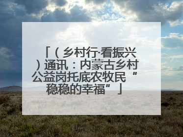 （乡村行·看振兴）通讯：内蒙古乡村公益岗托底农牧民“稳稳的幸福”