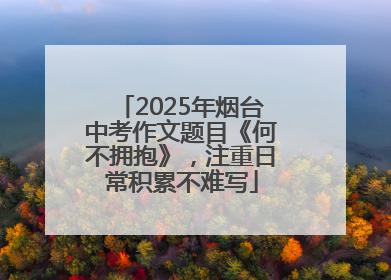 2025年烟台中考作文题目《何不拥抱》，注重日常积累不难写