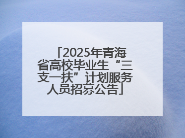 2025年青海省高校毕业生“三支一扶”计划服务人员招募公告