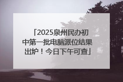 2025泉州民办初中第一批电脑派位结果出炉！今日下午可查